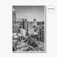 Charlotte Black and White Fine Art Photo Print, North Carolina USA, Uptown NC Poster