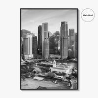 Singapore Black and White Fine Art Photo Print, Marina Bay, Singapore Poster