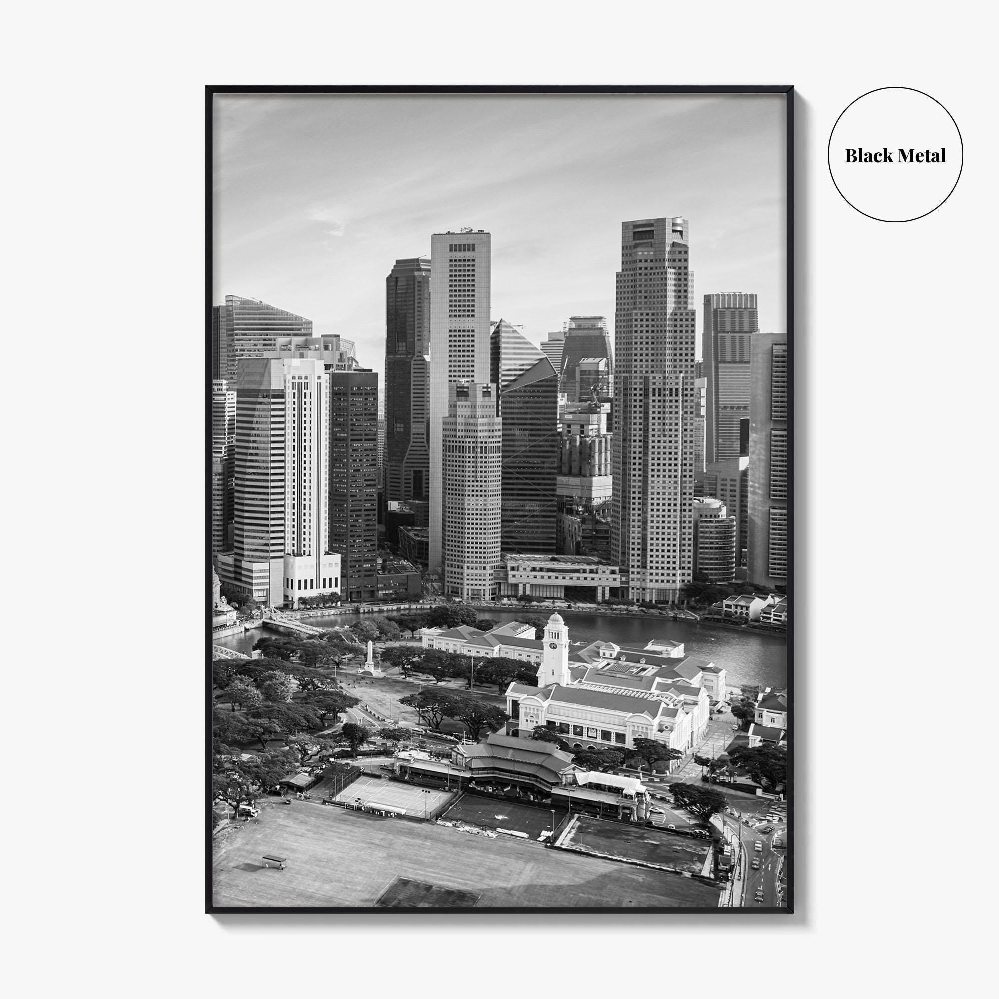 Singapore Black and White Fine Art Photo Print, Marina Bay, Singapore Poster