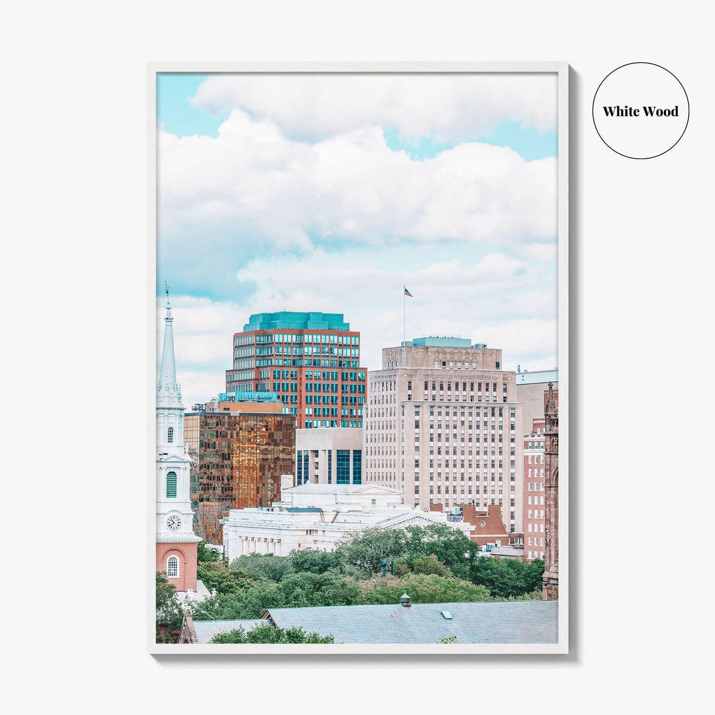 New Haven Skyline Fine Art Photo Print, Connecticut, CT USA Wall Decor Poster