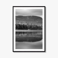 Loon Lake Black and White Fine Art Photo Print, Adirondack Mountains Poster