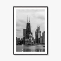 Chicago Skyline Black and White Fine Art Photo Print, North Side Illinois Poster