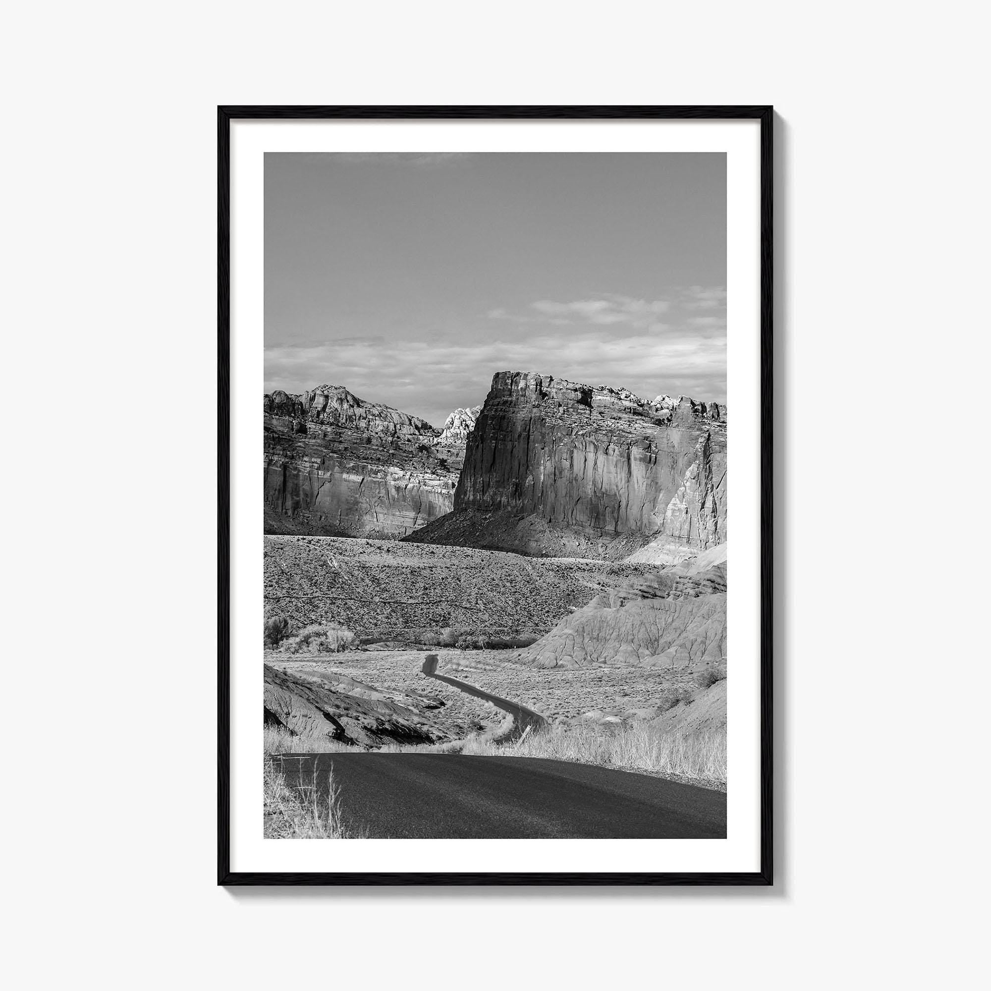 Capitol Reef Black and White Fine Art Photo Print, Utah Poster, USA Art
