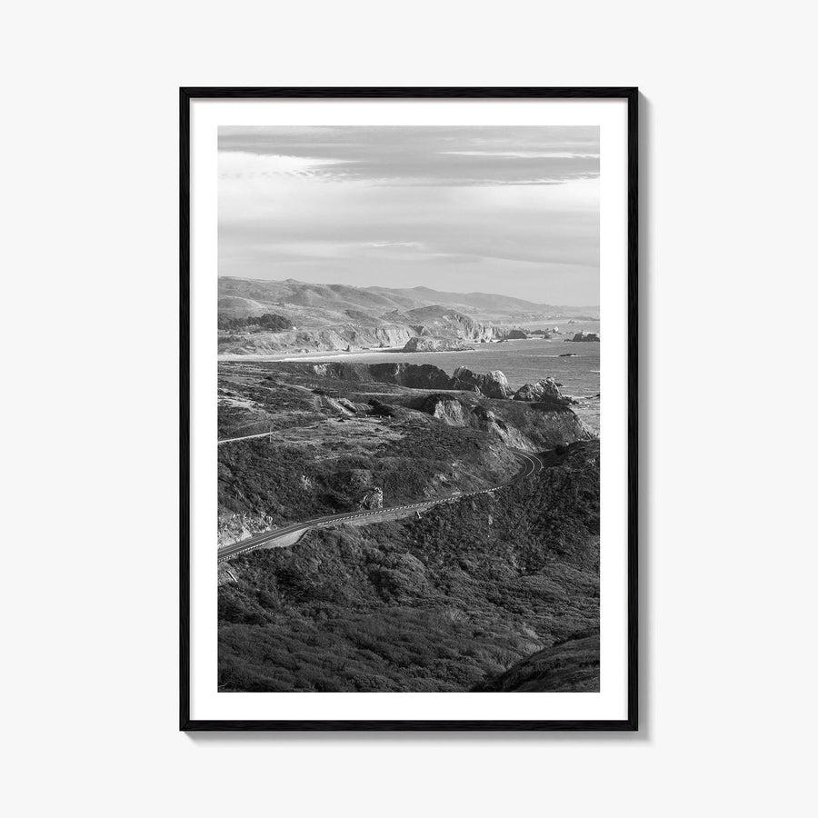 California State Route 1 Black and White Fine Art Photo Print, Pacific Coast Highway