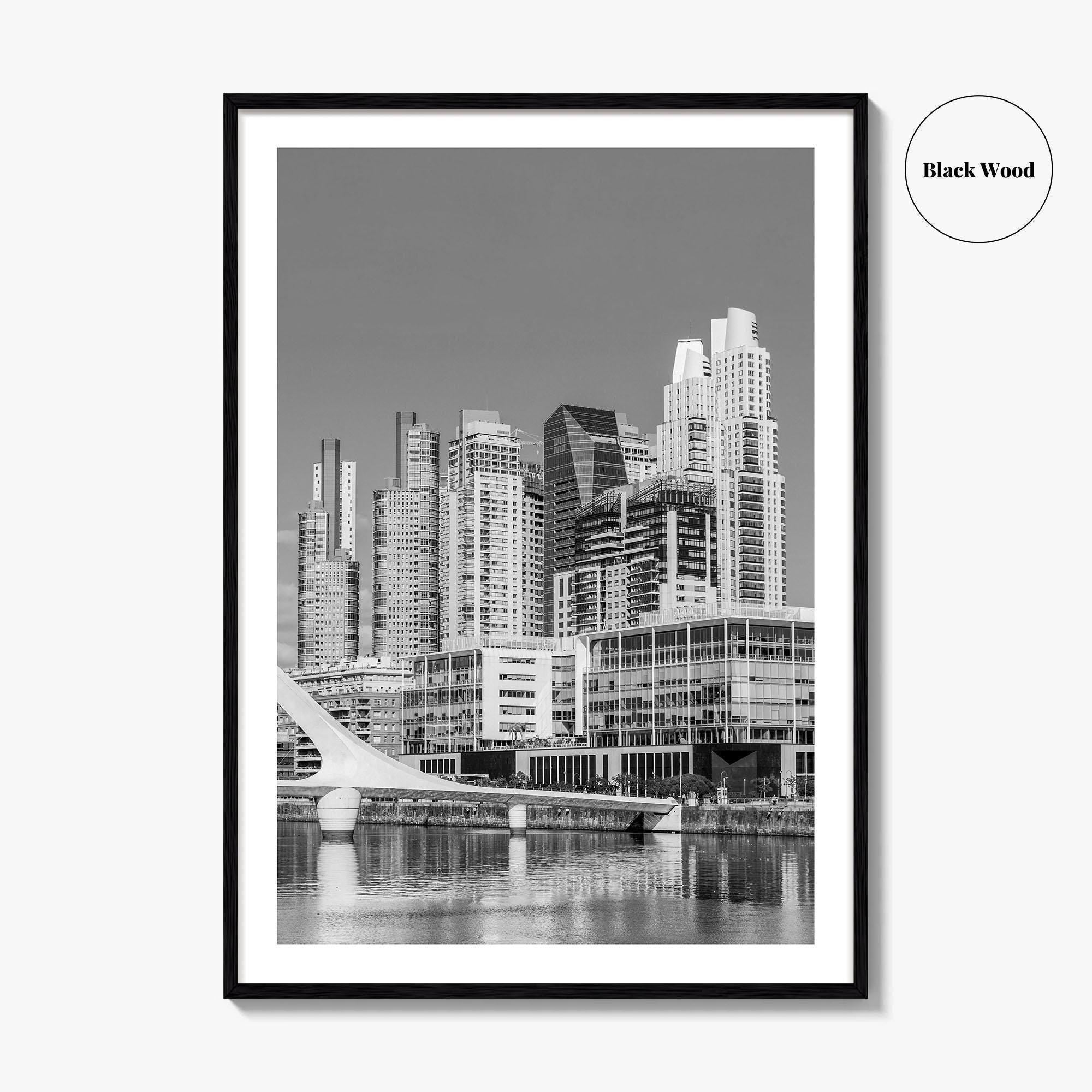 Buenos Aires Black and White Fine Art Photo Print, Puerto Madero Waterfront, Argentina