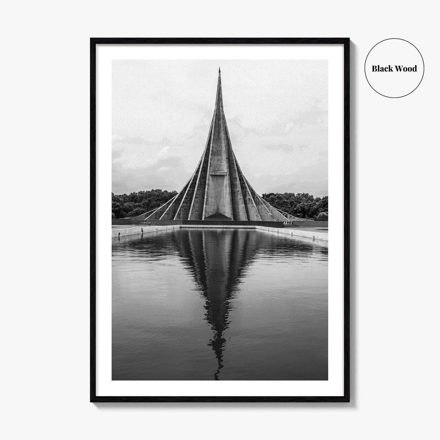 Dhaka Black and White Fine Art Photo Print, National Martyrs' Memorial, Bangladesh Poster