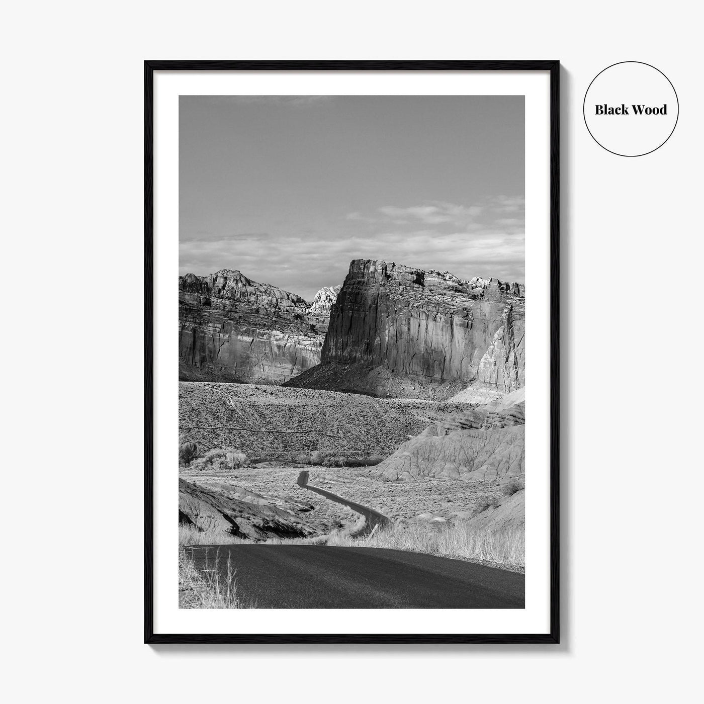 Capitol Reef Black and White Fine Art Photo Print, Utah Poster, USA Art