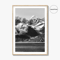Glacier Bay Black and White Fine Art Photo Print, Alaska Inside Passage Poster