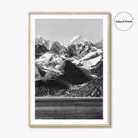 Glacier Bay Black and White Fine Art Photo Print, Alaska Inside Passage Poster