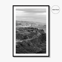 California State Route 1 Black and White Fine Art Photo Print, Pacific Coast Highway