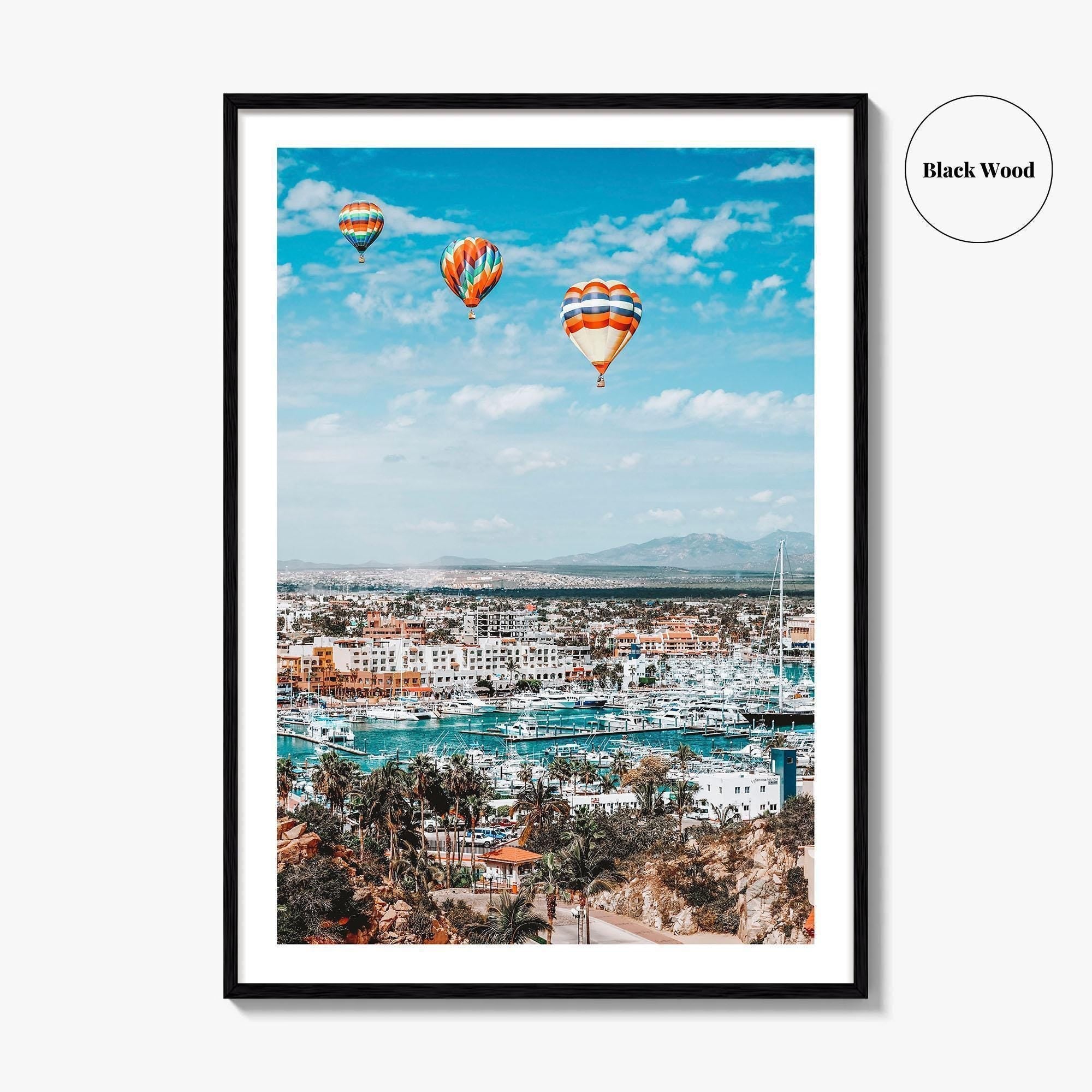 Cabo San Lucas Skyline Fine Art Photo Print, Marina Downtown, Los Cabos Mexico Poster