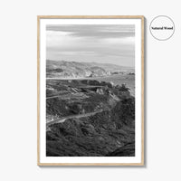 California State Route 1 Black and White Fine Art Photo Print, Pacific Coast Highway