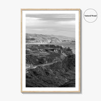 California State Route 1 Black and White Fine Art Photo Print, Pacific Coast Highway