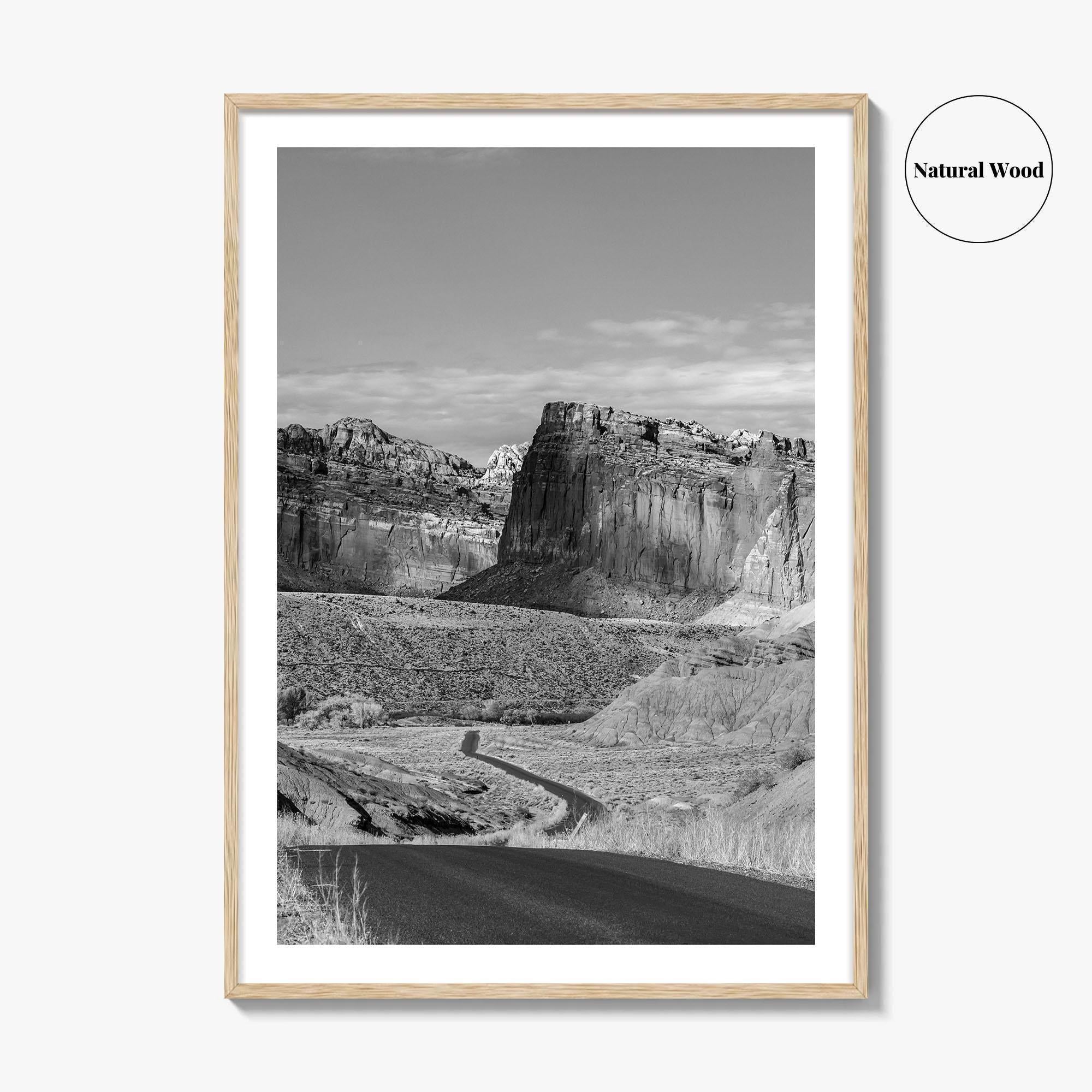 Capitol Reef Black and White Fine Art Photo Print, Utah Poster, USA Art
