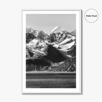 Glacier Bay Black and White Fine Art Photo Print, Alaska Inside Passage Poster