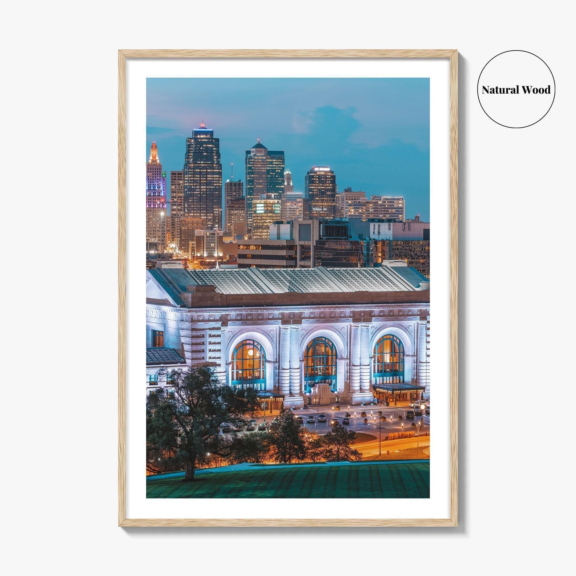 Kansas City Skyline Fine Art Photo Print, Missouri, Union Station, USA Poster