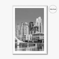Buenos Aires Black and White Fine Art Photo Print, Puerto Madero Waterfront, Argentina