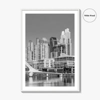 Buenos Aires Black and White Fine Art Photo Print, Puerto Madero Waterfront, Argentina