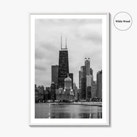 Chicago Skyline Black and White Fine Art Photo Print, North Side Illinois Poster