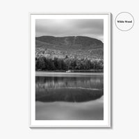 Loon Lake Black and White Fine Art Photo Print, Adirondack Mountains Poster