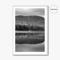 Loon Lake Black and White Fine Art Photo Print, Adirondack Mountains Poster
