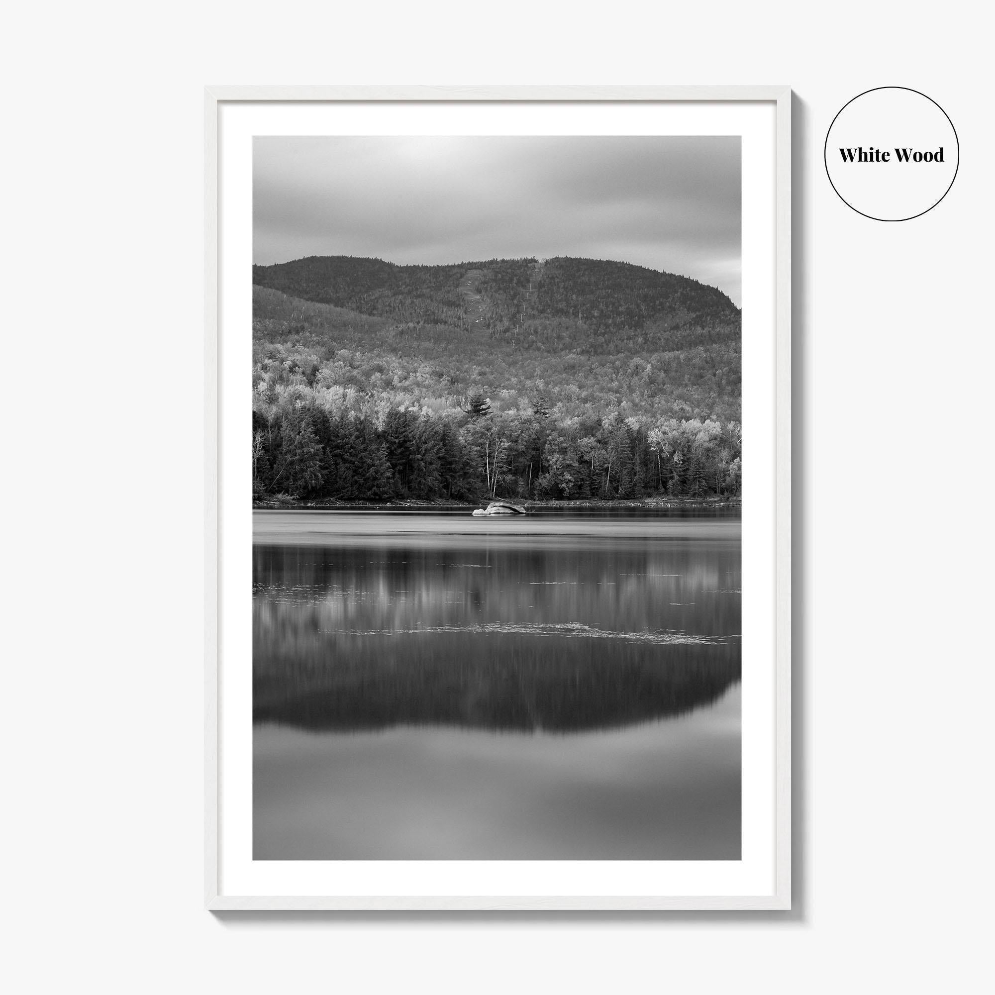 Loon Lake Black and White Fine Art Photo Print, Adirondack Mountains Poster