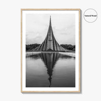 Dhaka Black and White Fine Art Photo Print, National Martyrs' Memorial, Bangladesh Poster