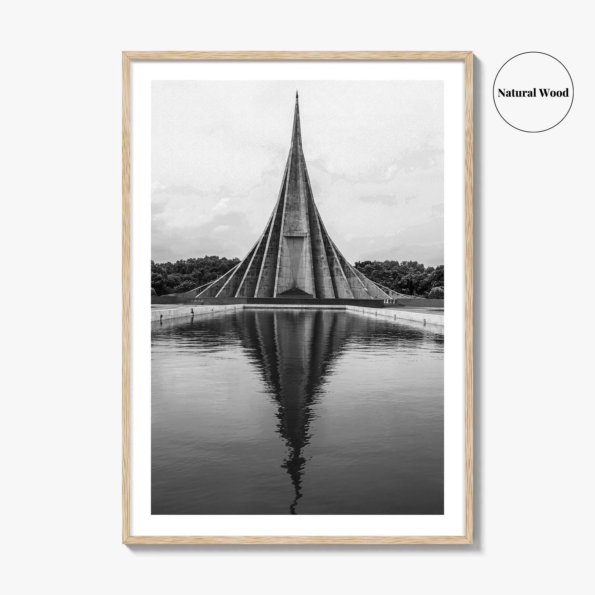 Dhaka Black and White Fine Art Photo Print, National Martyrs' Memorial, Bangladesh Poster