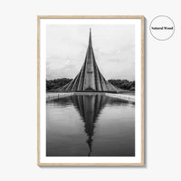 Dhaka Black and White Fine Art Photo Print, National Martyrs' Memorial, Bangladesh Poster