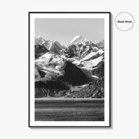 Glacier Bay Black and White Fine Art Photo Print, Alaska Inside Passage Poster