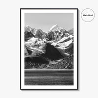Glacier Bay Black and White Fine Art Photo Print, Alaska Inside Passage Poster