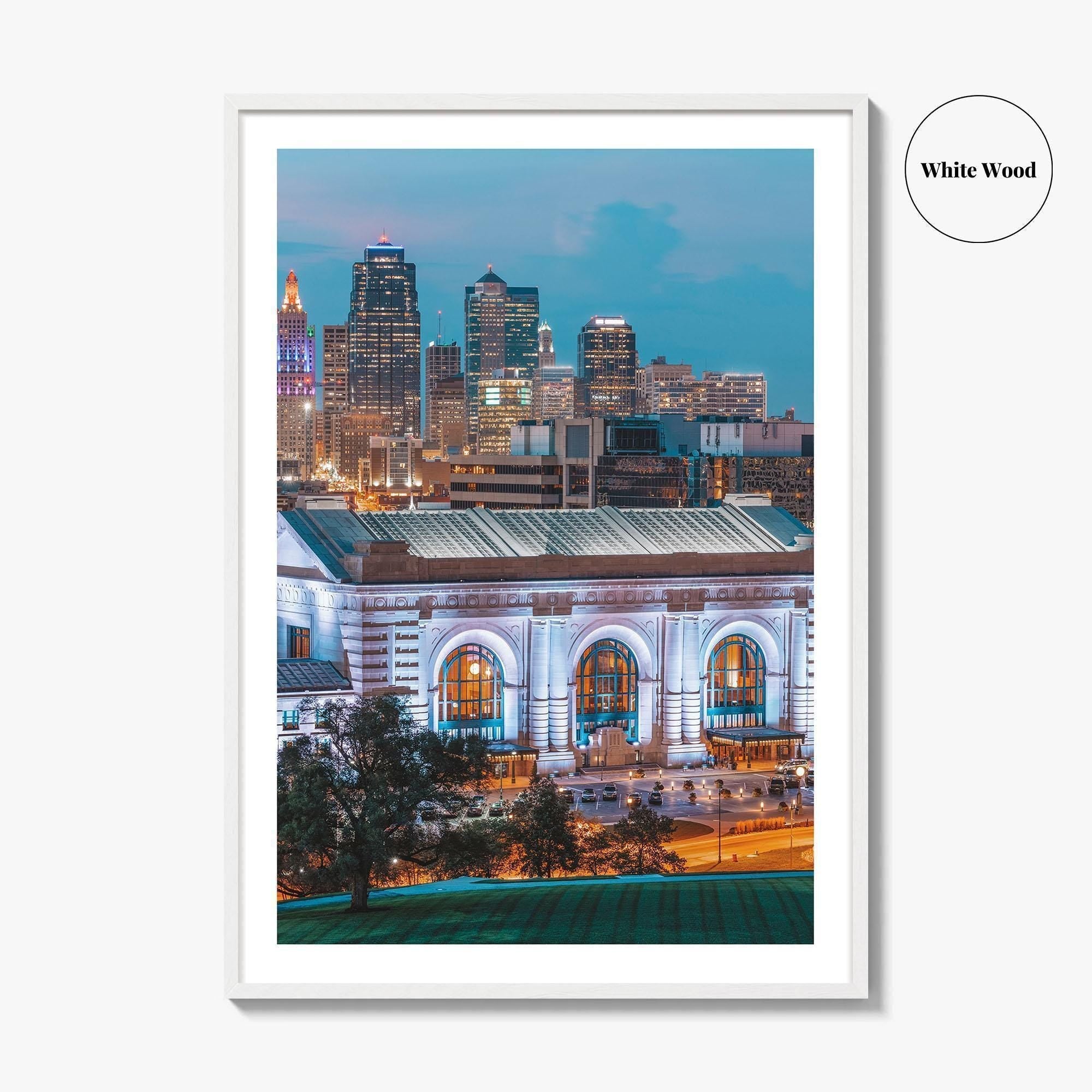 Kansas City Skyline Fine Art Photo Print, Missouri, Union Station, USA Poster