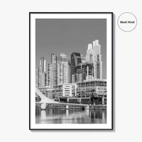 Buenos Aires Black and White Fine Art Photo Print, Puerto Madero Waterfront, Argentina