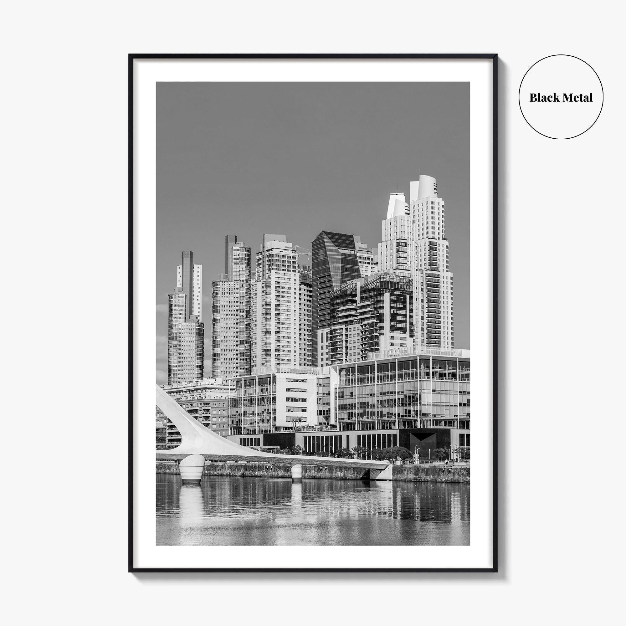 Buenos Aires Black and White Fine Art Photo Print, Puerto Madero Waterfront, Argentina