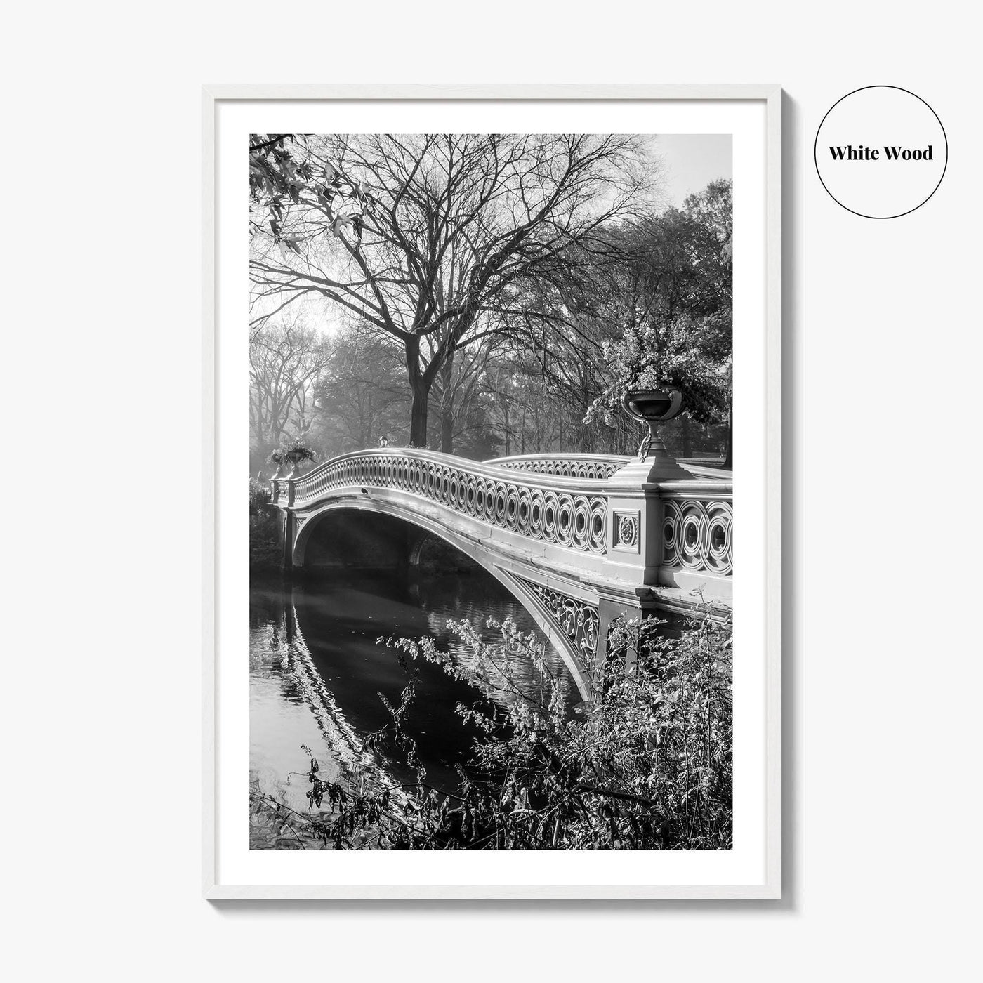 Central Park Black and White Fine Art Photo Print, Bow Bridge New York Poster