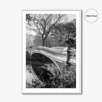 Central Park Black and White Fine Art Photo Print, Bow Bridge New York Poster