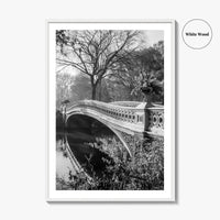 Central Park Black and White Fine Art Photo Print, Bow Bridge New York Poster