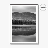 Loon Lake Black and White Fine Art Photo Print, Adirondack Mountains Poster