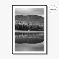 Loon Lake Black and White Fine Art Photo Print, Adirondack Mountains Poster