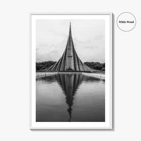 Dhaka Black and White Fine Art Photo Print, National Martyrs' Memorial, Bangladesh Poster