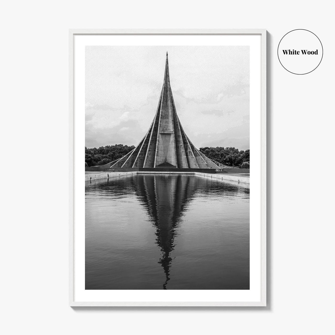 Dhaka Black and White Fine Art Photo Print, National Martyrs' Memorial, Bangladesh Poster