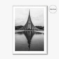 Dhaka Black and White Fine Art Photo Print, National Martyrs' Memorial, Bangladesh Poster