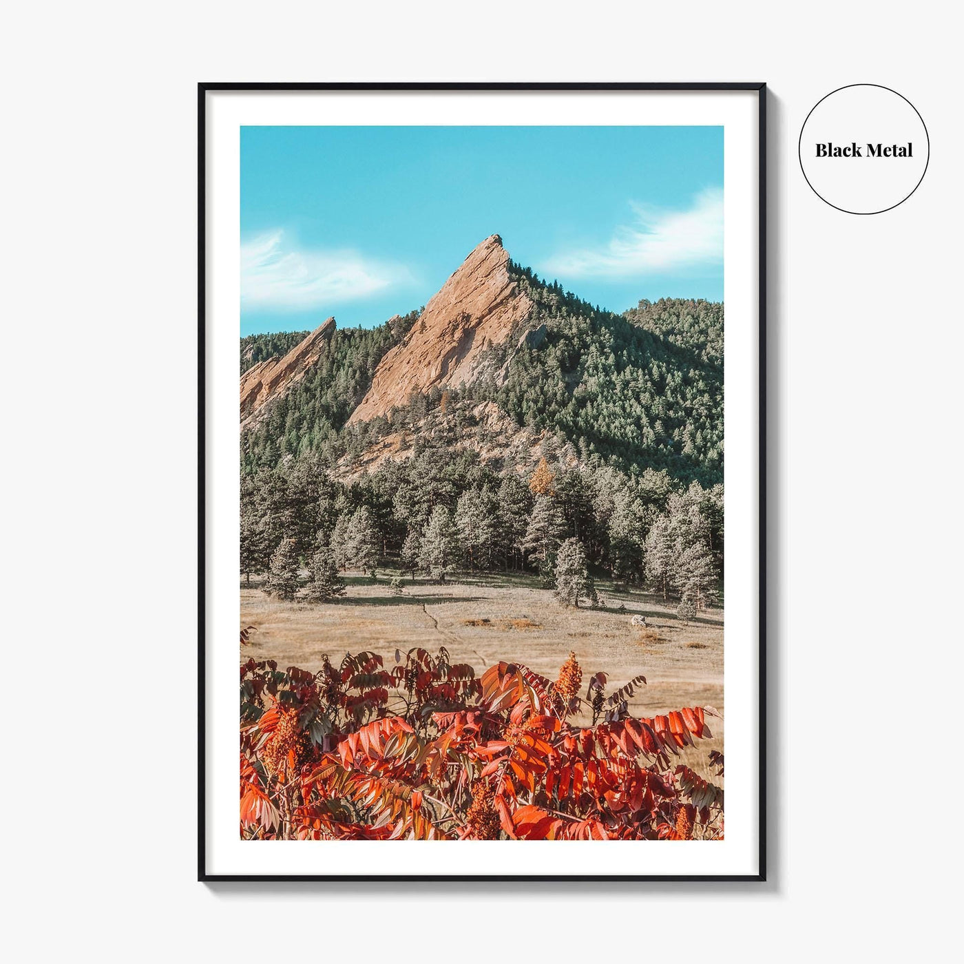 Boulder Fine Art Photo Print, Flatirons Colorado, Rocky Mountains, Autumn Foliage Poster