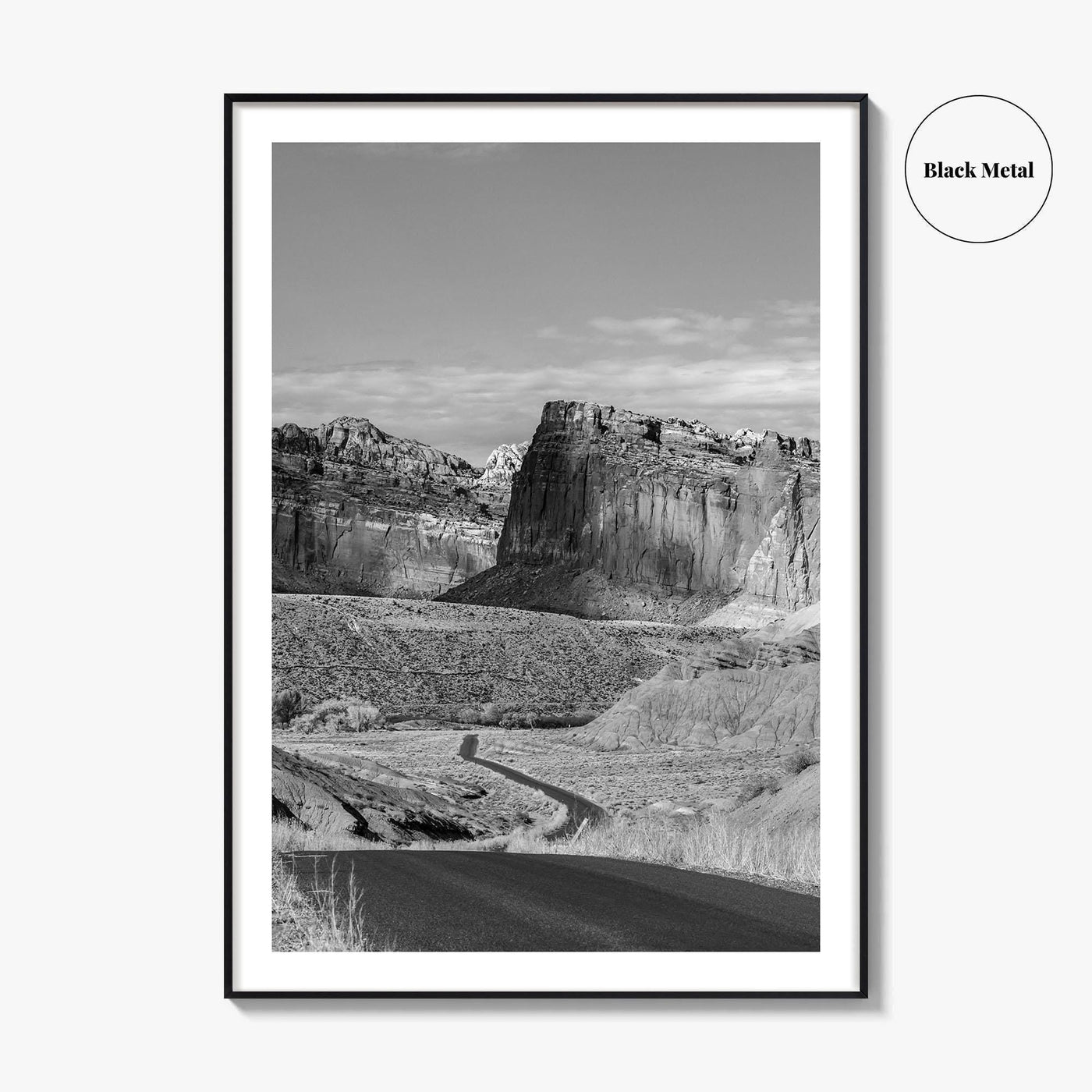 Capitol Reef Black and White Fine Art Photo Print, Utah Poster, USA Art