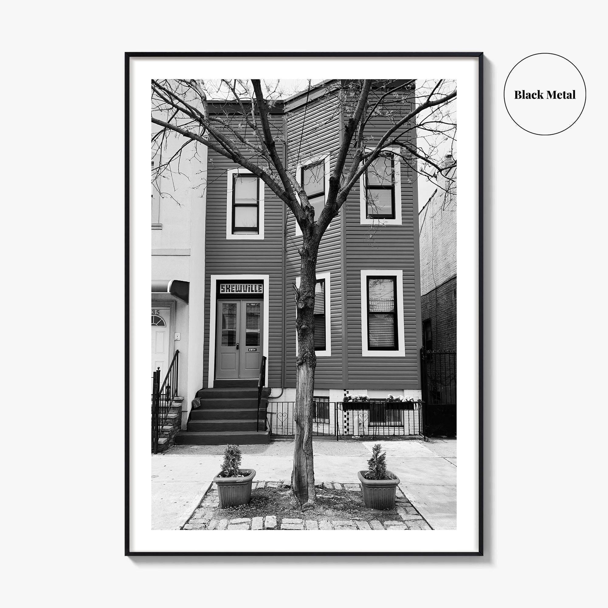 Bushwick Blue Black and White Fine Art Photo Print, Brooklyn New York City Poster