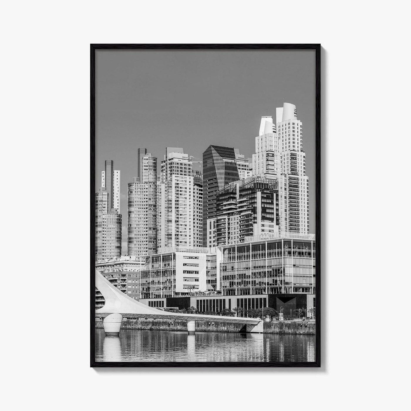 Buenos Aires Black and White Fine Art Photo Print, Puerto Madero Waterfront, Argentina
