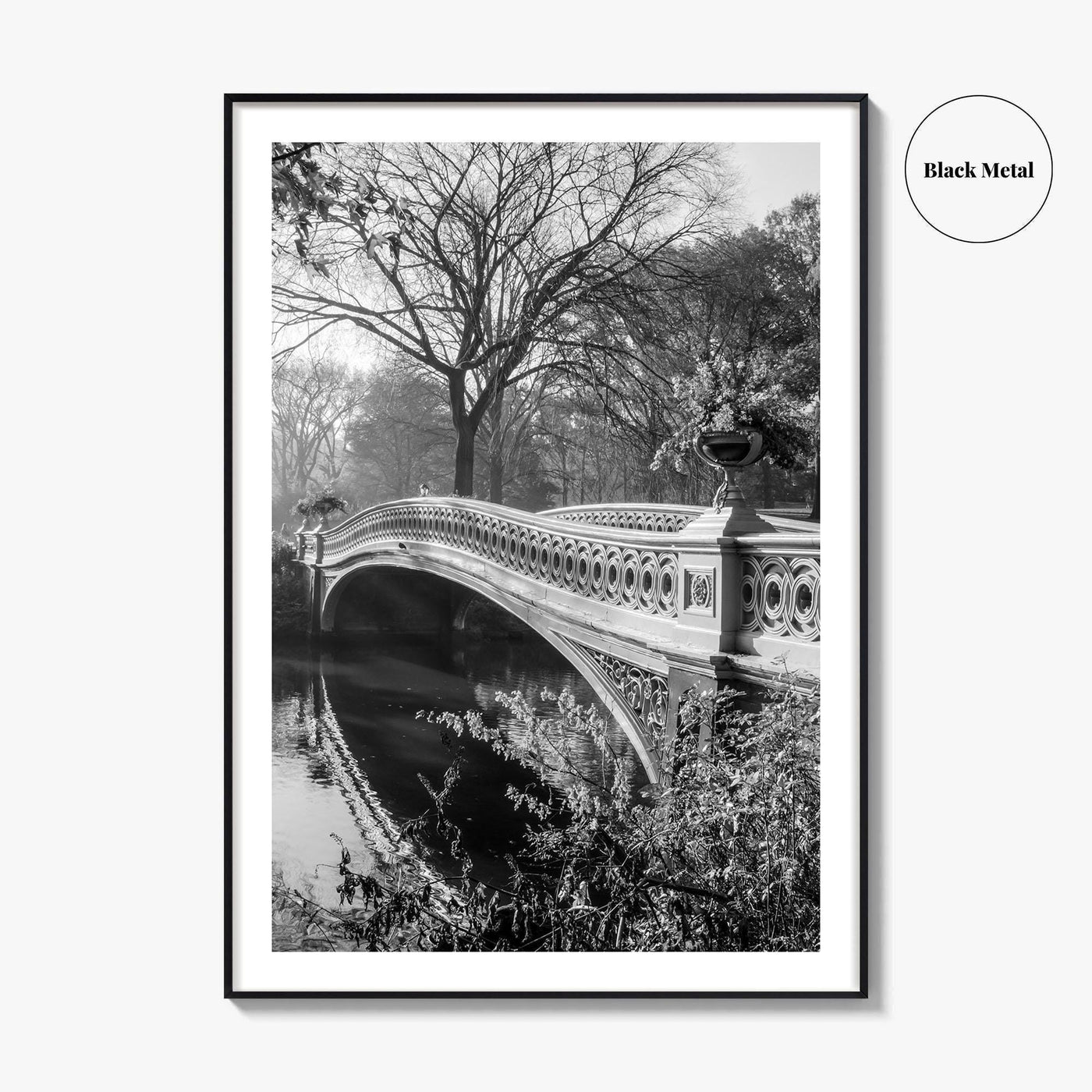 Central Park Black and White Fine Art Photo Print, Bow Bridge New York Poster