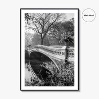 Central Park Black and White Fine Art Photo Print, Bow Bridge New York Poster