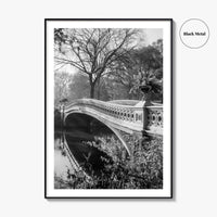 Central Park Black and White Fine Art Photo Print, Bow Bridge New York Poster
