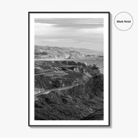 California State Route 1 Black and White Fine Art Photo Print, Pacific Coast Highway